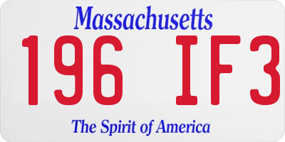MA license plate 196IF3
