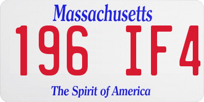 MA license plate 196IF4