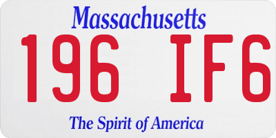 MA license plate 196IF6
