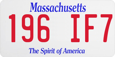 MA license plate 196IF7