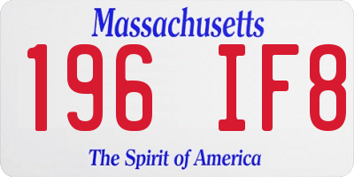 MA license plate 196IF8