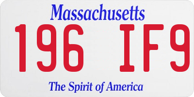 MA license plate 196IF9
