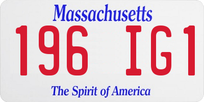 MA license plate 196IG1