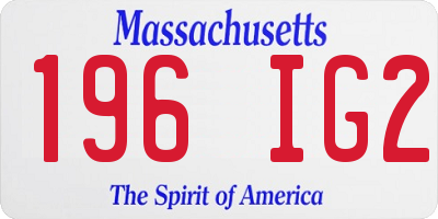 MA license plate 196IG2