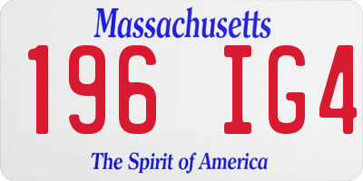 MA license plate 196IG4