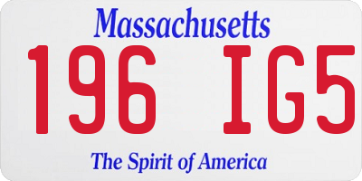 MA license plate 196IG5