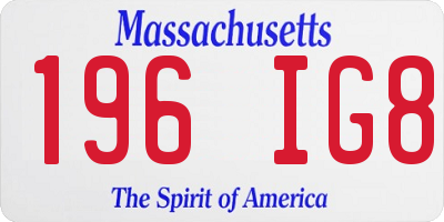 MA license plate 196IG8