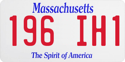 MA license plate 196IH1