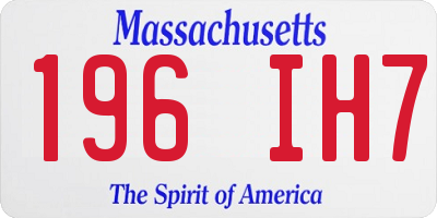MA license plate 196IH7