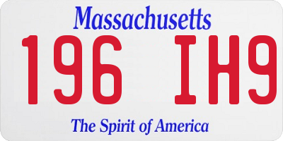 MA license plate 196IH9