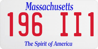 MA license plate 196II1