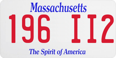 MA license plate 196II2
