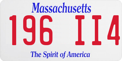 MA license plate 196II4