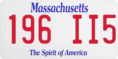 MA license plate 196II5