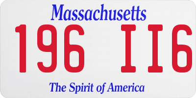 MA license plate 196II6