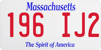 MA license plate 196IJ2