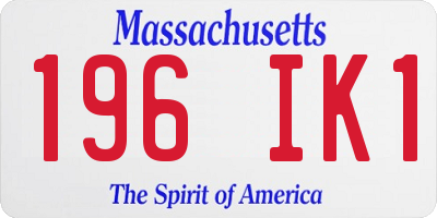 MA license plate 196IK1