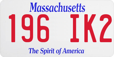 MA license plate 196IK2