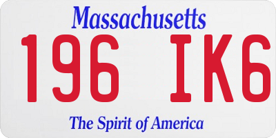 MA license plate 196IK6