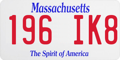 MA license plate 196IK8