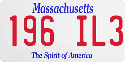 MA license plate 196IL3