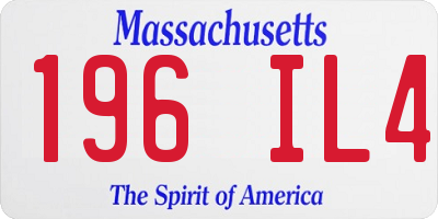 MA license plate 196IL4