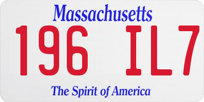 MA license plate 196IL7