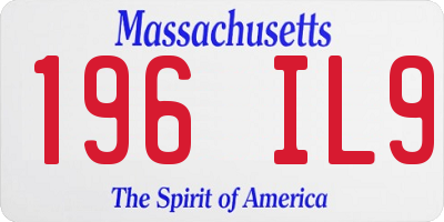 MA license plate 196IL9