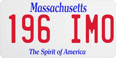 MA license plate 196IM0