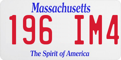 MA license plate 196IM4