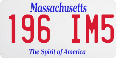 MA license plate 196IM5