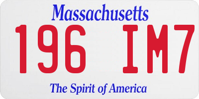 MA license plate 196IM7