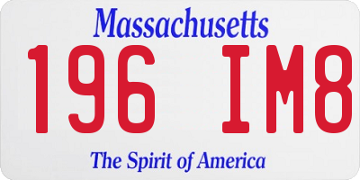 MA license plate 196IM8