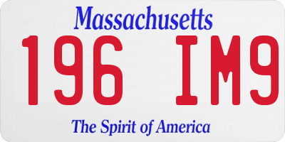 MA license plate 196IM9