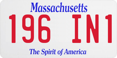 MA license plate 196IN1