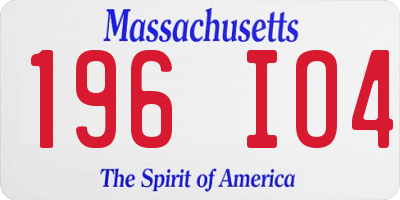 MA license plate 196IO4