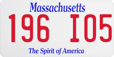 MA license plate 196IO5