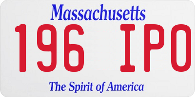 MA license plate 196IP0