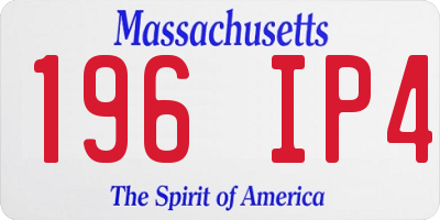 MA license plate 196IP4