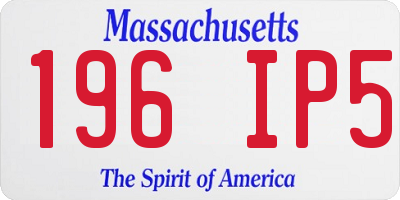 MA license plate 196IP5