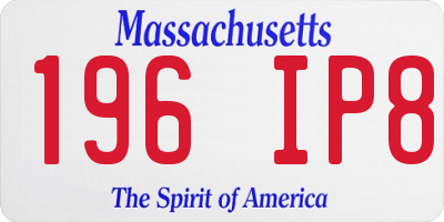 MA license plate 196IP8