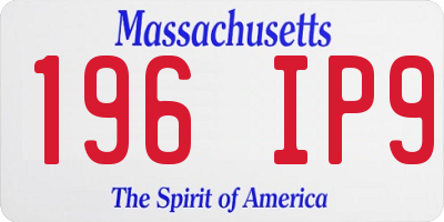 MA license plate 196IP9