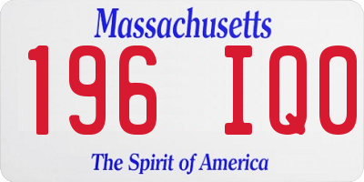 MA license plate 196IQ0