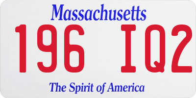 MA license plate 196IQ2
