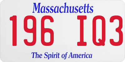 MA license plate 196IQ3