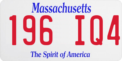 MA license plate 196IQ4