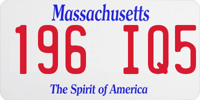 MA license plate 196IQ5