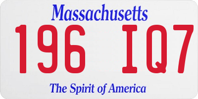 MA license plate 196IQ7