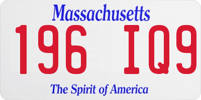 MA license plate 196IQ9