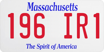 MA license plate 196IR1